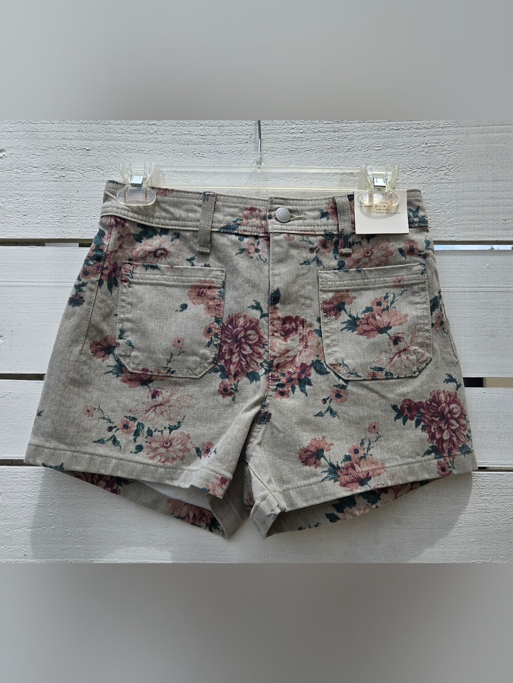 NEW Universal Thread Western Highest-Rise Floral Sailor Jean Shorts Women's Sz 4